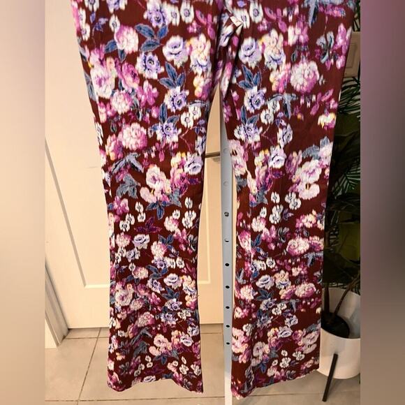 NWT AMUR Joan Floral Flare Pants in Bordeaux Size 2 MSRP $298 - Picture 4 of 11
